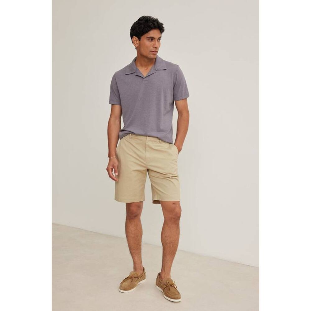 Velvet by Graham & Spencer Mens Raf Woven Chino Short Khaki 32 Minimalist Preppy